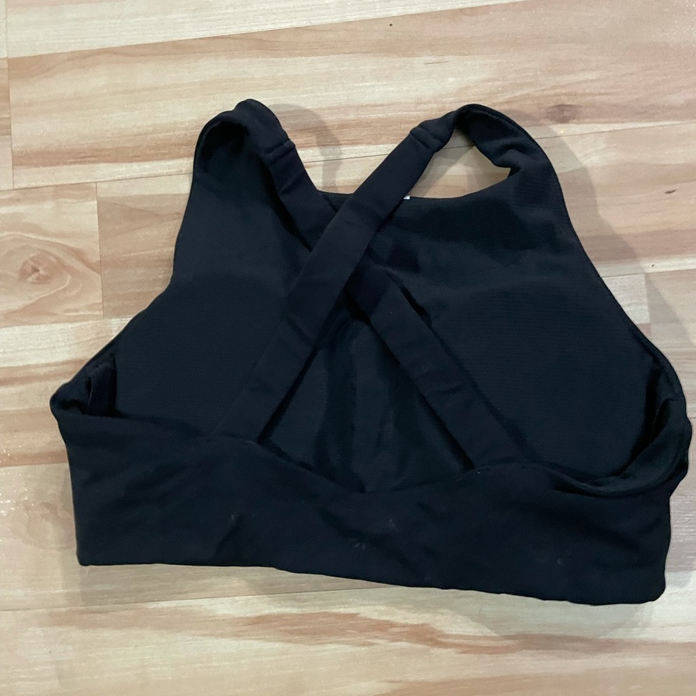 Athleta Powervita Rose Stripe Elation High Neck Bra Sz. Large - Picture 2 of 3